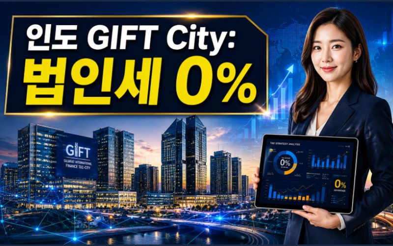 Professional female financial consultant holding a tablet with data in front of futuristic skyscrapers in Gujarat GIFT City India, representing secure corporate tax optimization, IFSC legal compliance, and 100 percent tax holiday benefits.